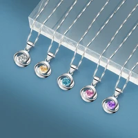 fashion necklace 925 silver jewelry with zircon gemstones pendant accessories for women wedding party promise gifts wholesale