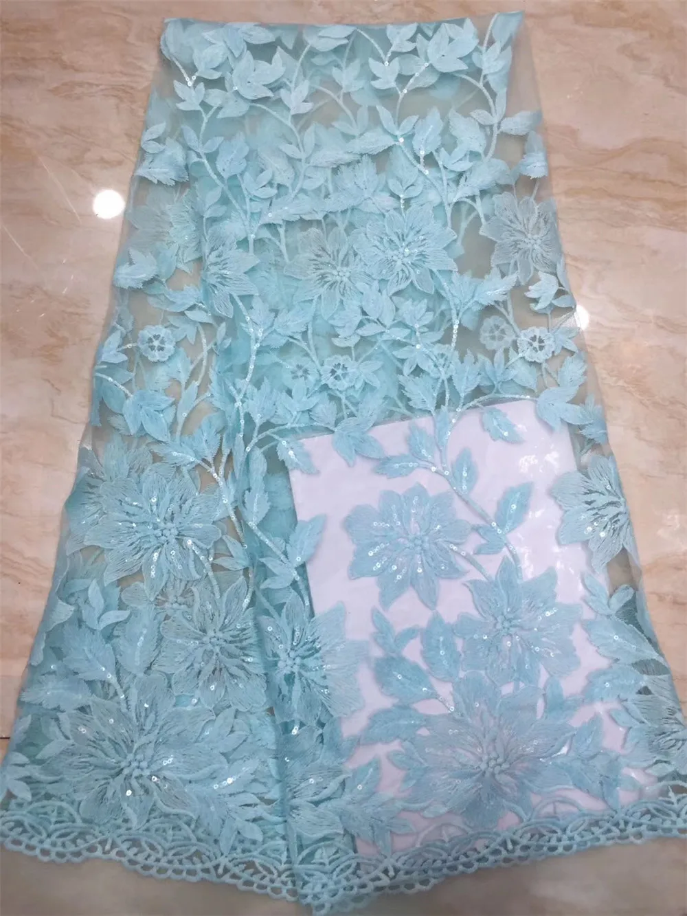 African Net Sequins Laces 5yard Latest Nigerian 2019 Baby Pink Sequin Fabric For Sewing Dress Tulle Lace X8 | Дом и сад