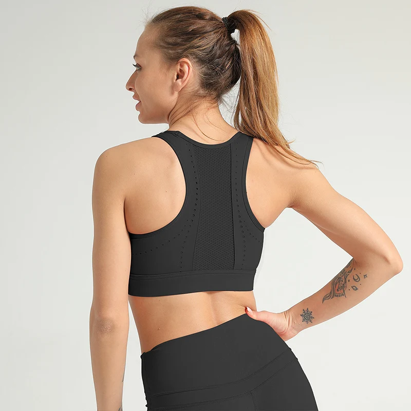 Women High Stretch Sports Bras Quick Dry Padded Yoga Top Fitness Running Gym Tank Tops Racerback Breathable Female | Спорт и