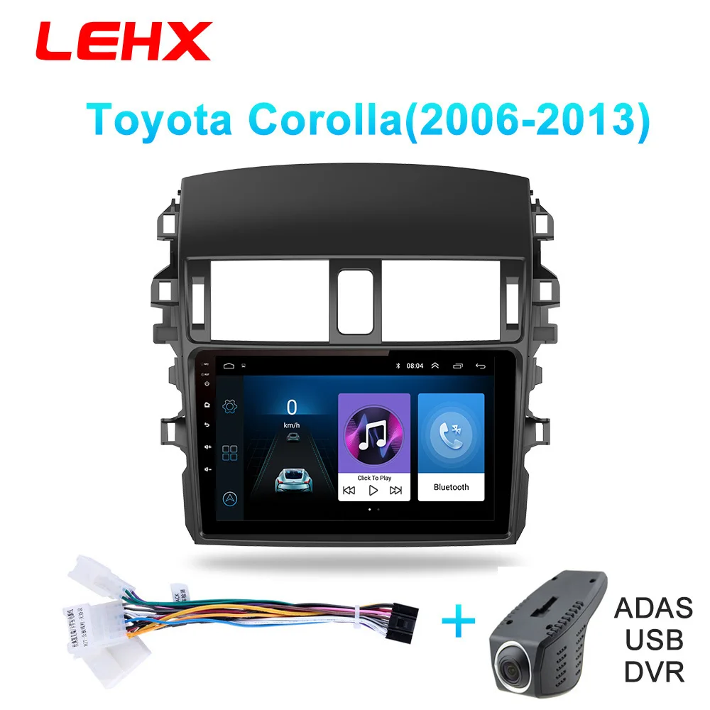LE901A-DVR LEHX автомобильный Android 8,1 Радио мультимедийный плеер навигация gps для Toyota Corolla E140/150 2006 2007-2013 навигация wifi - Цвет: LE901A-DVR