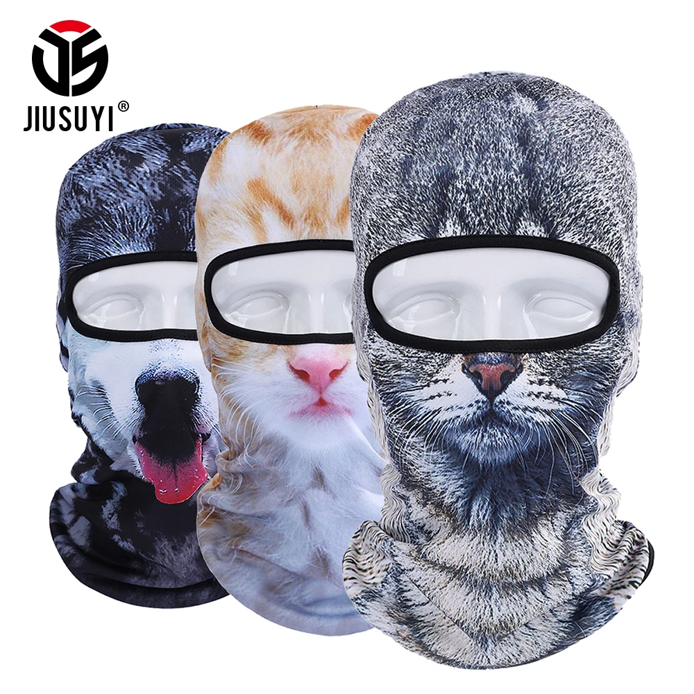 3D Медведь Собака Милые животные Балаклава ветрозащитные шапочки с черепами