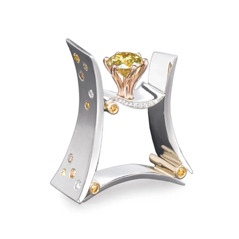 Женское кольцо на палец геометрическое золотое/серебряное 925 пробы|Кольца| |