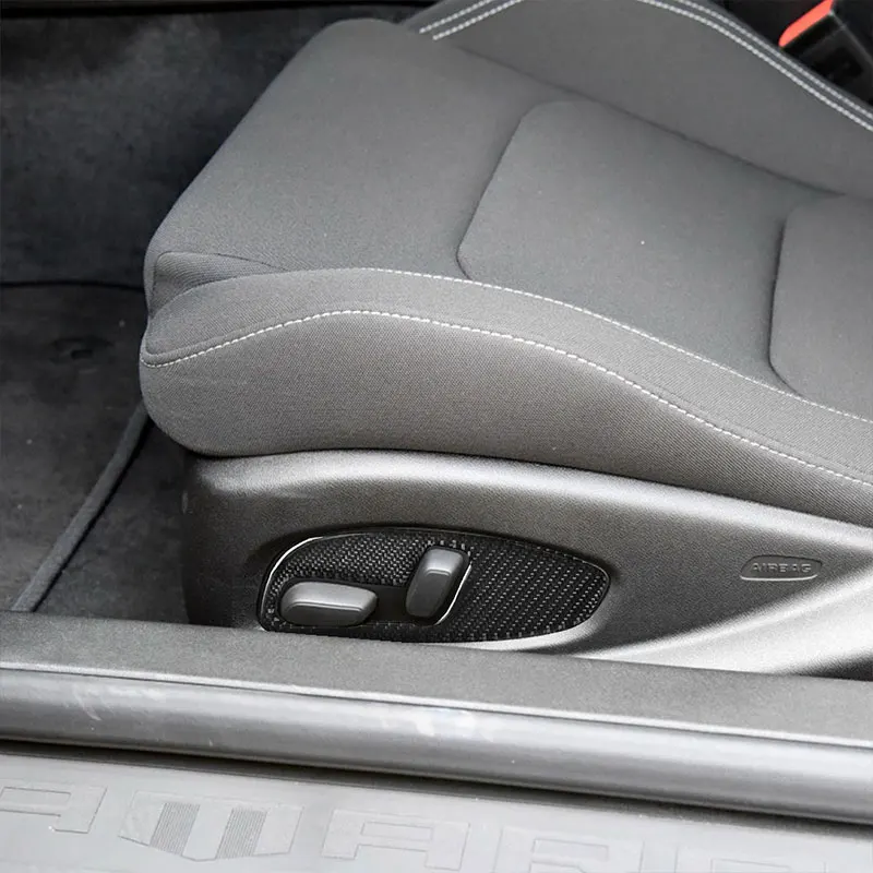 

2Pcs Car Styling Carbon Fiber Interior Seat Button Cover Trim For Chevrolet Camaro 2017-2019 Car Accessories