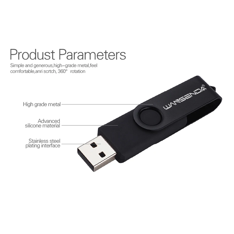 WANSENDA металлический USB флеш накопитель 128 ГБ 16 32 64 256 ГБ|flash drive 64gb|usb flash 64gb4gb usb |