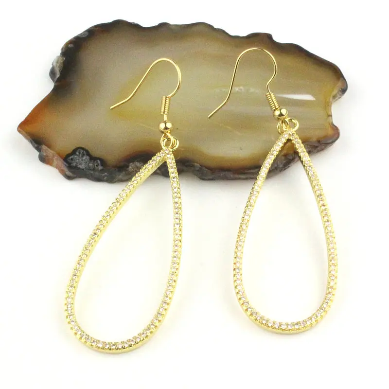 5 пара/лот Модные cz серьги уникальные в форме капли фианит компонент