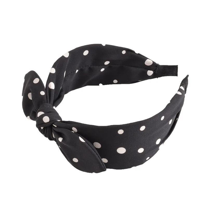

New Fashion Bowknot Head Hoop Women Headband Big Bow Hairband Girls Dot Rabbit Ears Hair Hoop Adult Color Hair Accessories