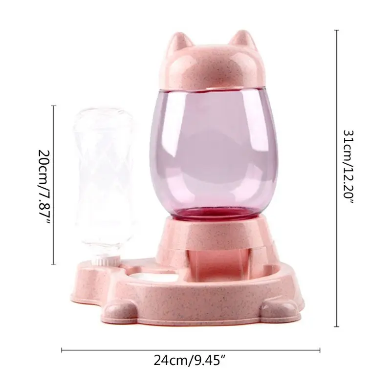 

2in1 2.2L Pet Automatic Feeder Cat 528ML Drinking Bowl Large Capacity Dispenser