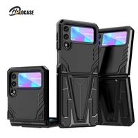 anti shock stand holder phone case for samsung galaxy z flip 3 5g flip3 magnetic dual layer protection cover coque capa funda