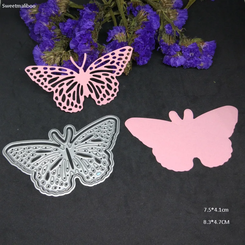 Металлические режущие штампы 3D бабочка рамка фон Скрапбукинг трафареты для