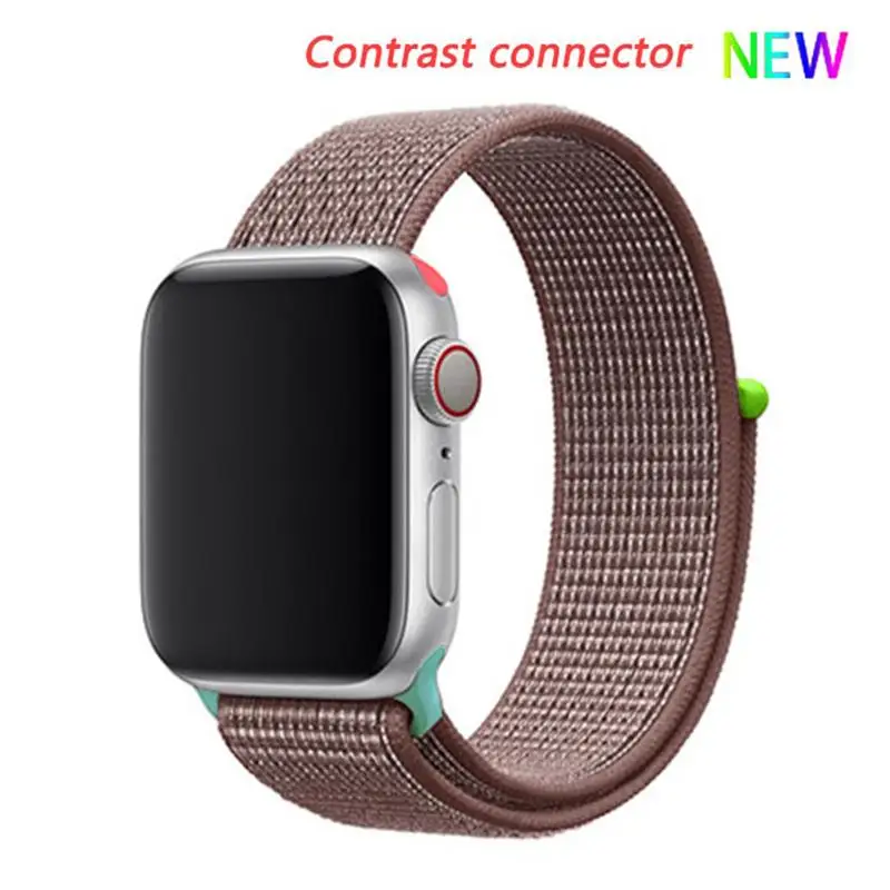 Smoke purple 10 hit Нейлоновый ремешок для apple watch 44 мм/40 мм 4 5 iwatch 42 мм/38 мм 3 2 1 браслет красочные спортивные аксессуары для часов - Цвет ремешка: Smoke purple 10 hit