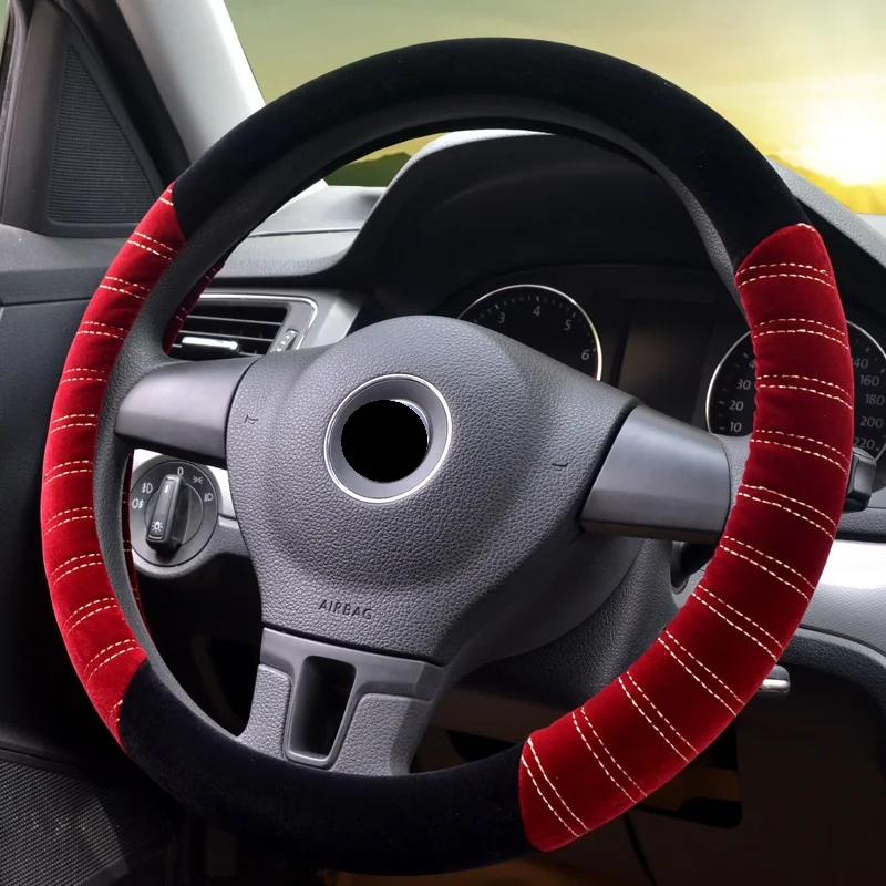 2019 авто чехол на руль зимний плюшевый бамбуковый теплый и нескользящий