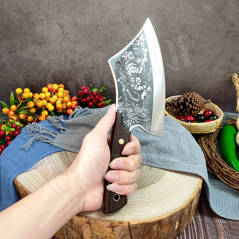 8 дюймов Нержавеющая сталь мясника Ножи убоя Рыбалка ручной работы Кливер