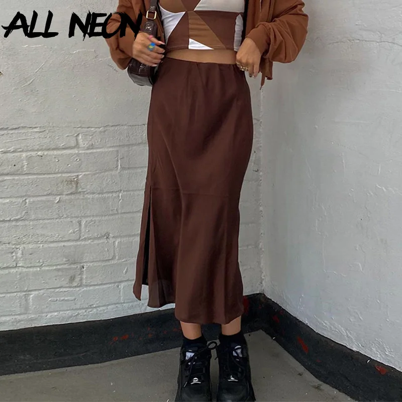 

Юбка-миди летняя трапециевидная с высокой талией и разрезом на подоле