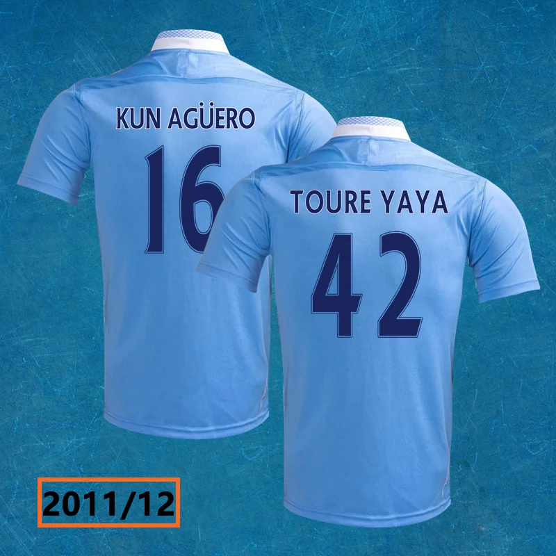 

2011 2012 RETRO FOOTBALL SOCCER JERSEYS SHIRTS HOME TOURE YAYA KUN AGUERO CAMISETAS DE FUTBOL MAILLOT IN STOCK