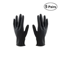 10pcs hair salon laboratory gloves reusable latex gloves salon hair color dye gloves medium size black