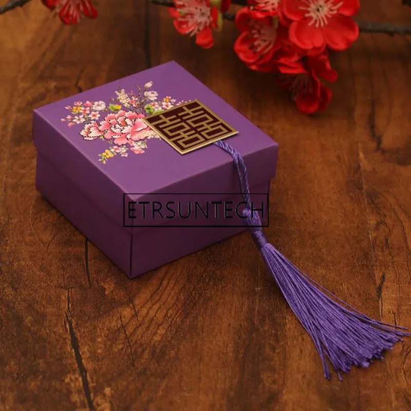 100 шт традиционные китайские коробки конфет двойного счастья вечерние упаковки с