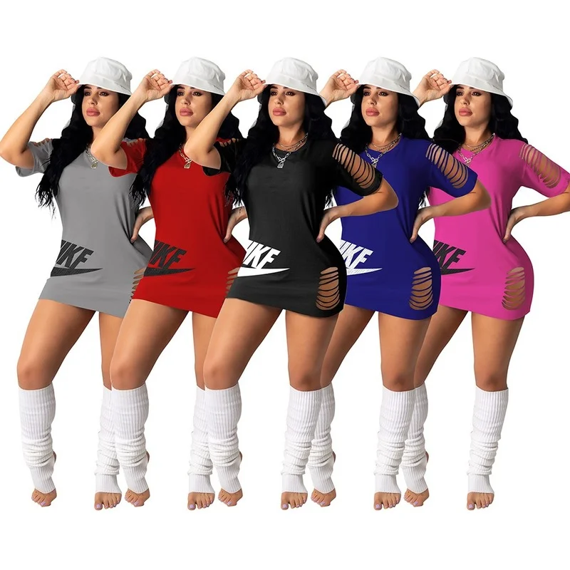 

Sexy Hollow Out Short Sleeve Slim Pullover Bodycon Mini Dresses Women Casual Solid Basic Sport Plus Size Black Party Dress Night