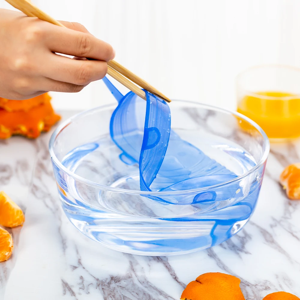 6 шт многоразовая упаковка для пищевых продуктов, силиконовая Упаковка для пищевых продуктов, сохраняющая свежесть, герметичная крышка, вакуумные эластичные силиконовые кухонные крышки, силиконовая крышка