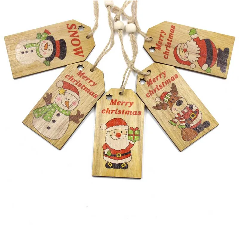 Окрашенные рождественские деревянные висячие ранцы Рождественские елки своими