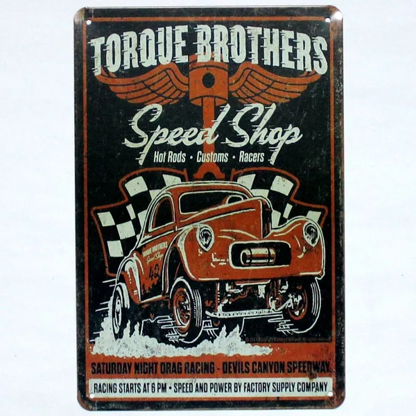 

Metal Tin Sign Torque Brother Speed Shop Decor Bar Pub Home Vintage Retro Poster