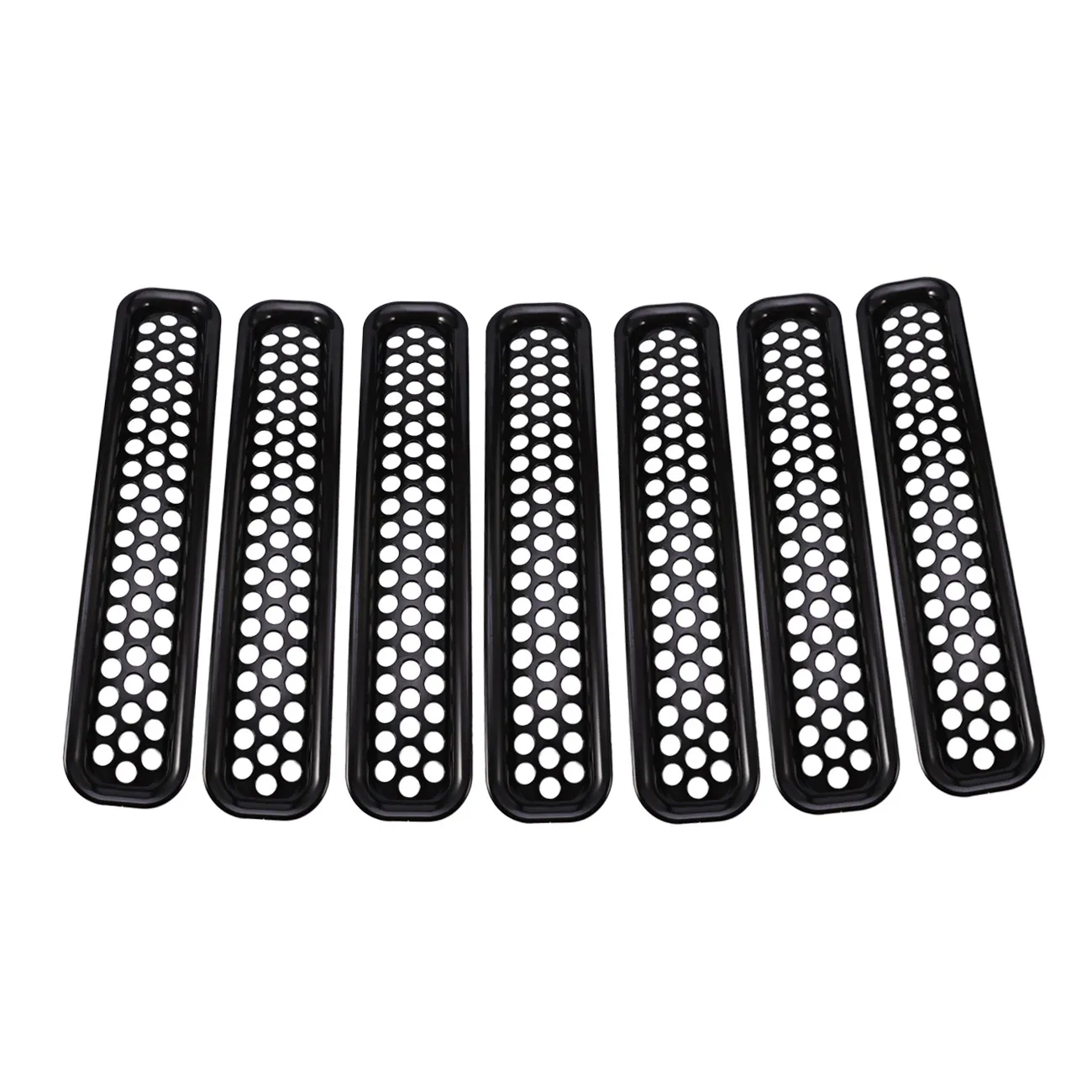 

7Pcs Car Front Mesh Insert Grille Bumper Trims Cover Car Exterior Decoration ABS Stickers For Jeep JK Wrangler 2007-2015