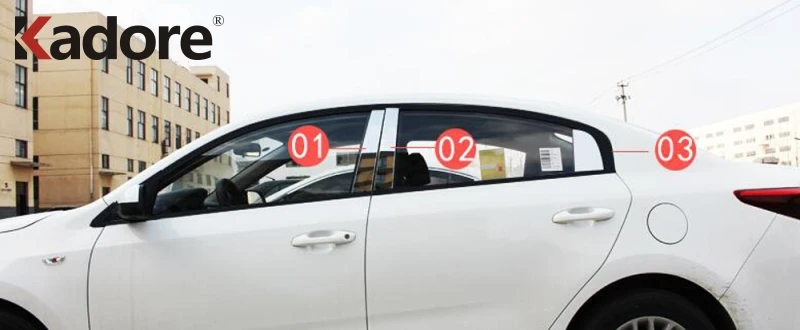 Декоративная наклейка на окно автомобиля из нержавеющей стали для Kia Rio 4 X line 2018 2019