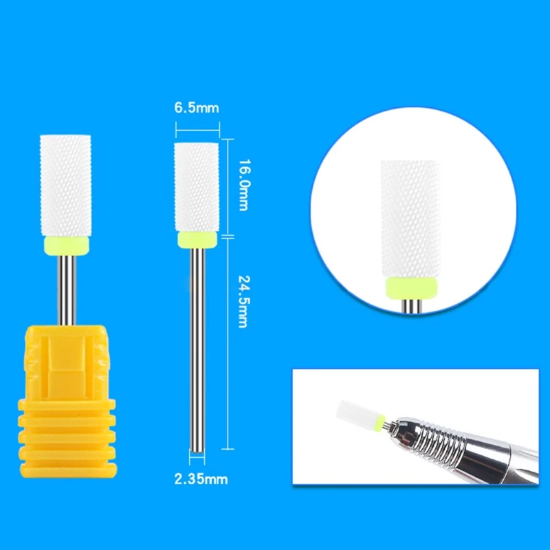 

Y1UF Ceramic Nail Drill Bits Kit Professional Acrylic Gel Nail Bit for Electric Manicure Pedicure Nails Drills Machine