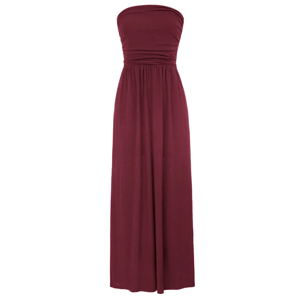 Сексуальное женское летнее платье без бретелек Плиссированное Платье макси с