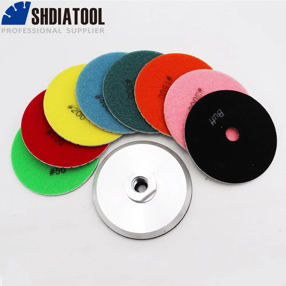 SHDIATOOL 8 шт 4 &quot/100 MM Diamond Белого Смола Бонд Мокрый Гибкие полировки с покровителя