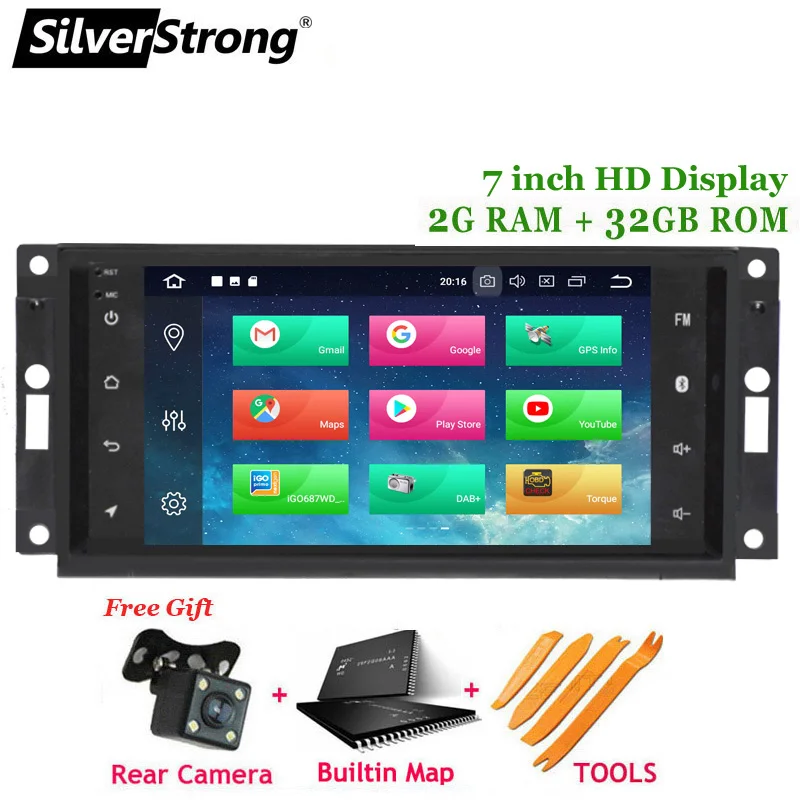 Автомобильная магнитола SilverStrong 2DIN 32G Android 9 0 gps для Jeep Cherokee 2009 2008 2010 Wrangler