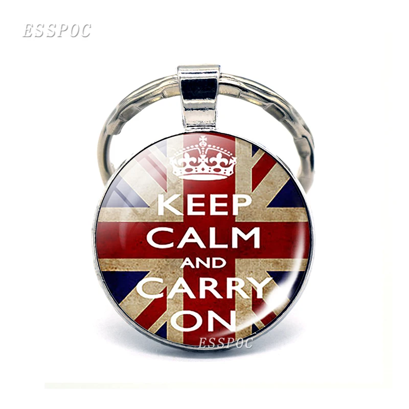 Keep Calm and Carry on Love Cats Dogs Coffee Cupcake Quote Keychain Pendant Glass Cabochon Jewelry Car Key Ring Women Men Gifts | Украшения