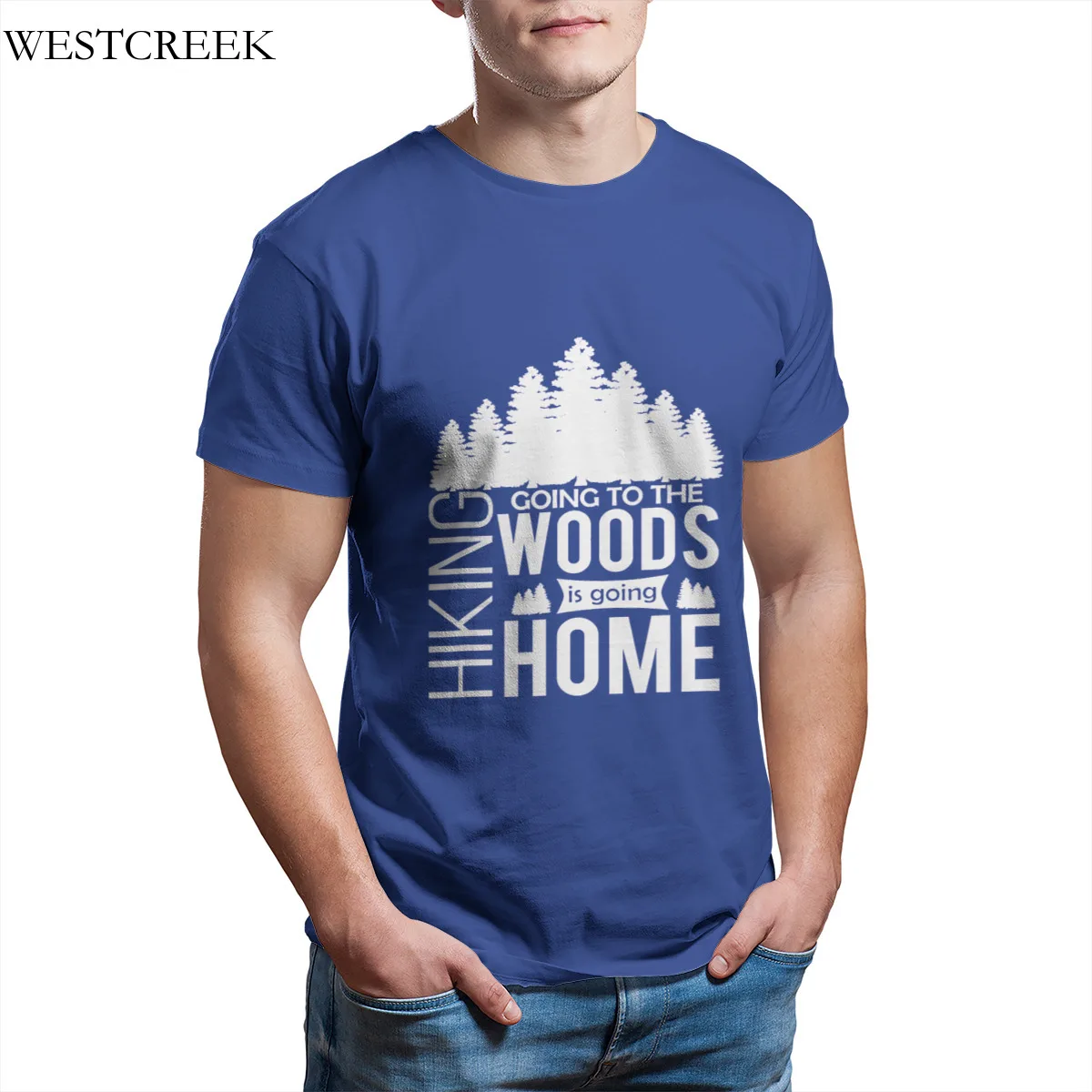 

Wholesale Men's T-Shirt Hiking Going To The Woods T-Shirt 100% Cotton Short Sleeve Graphic Male Clothing 32716