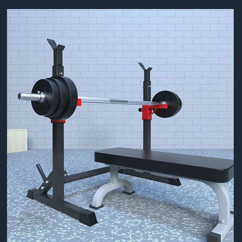 

Home/gym adjustable squat rack strong load-bearing and stable barbell support weightlifting/bench press fitness equipment set.