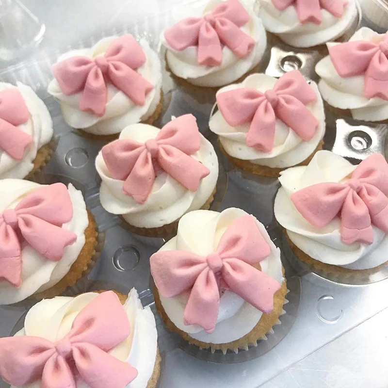 

5pcs Bowknot Silicone Fondant Molds Chocolate Candy Bow Sugar Craft DIY Cake Molds for Birthday Party Cake Cupcake Decoration