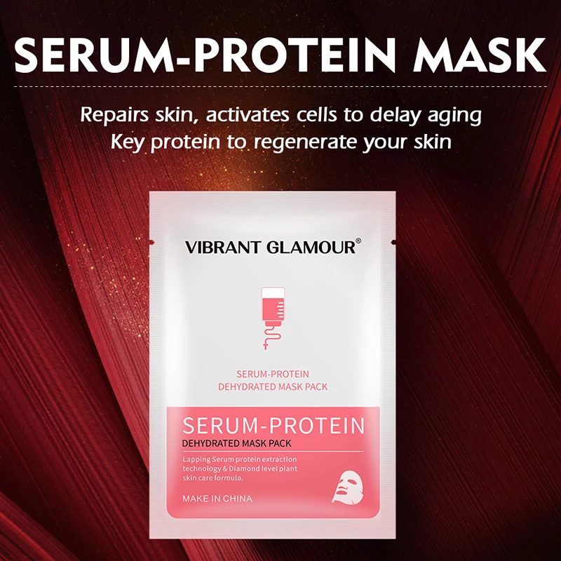 Serum Protein Mask Яркая Гламурная маска для лица Гиалуроновая кислота белок Гиалуроновая кислота маска для лица-морщинки акне осветляет черные пятна поднимая кожу - Цвет: Serum Protein Mask