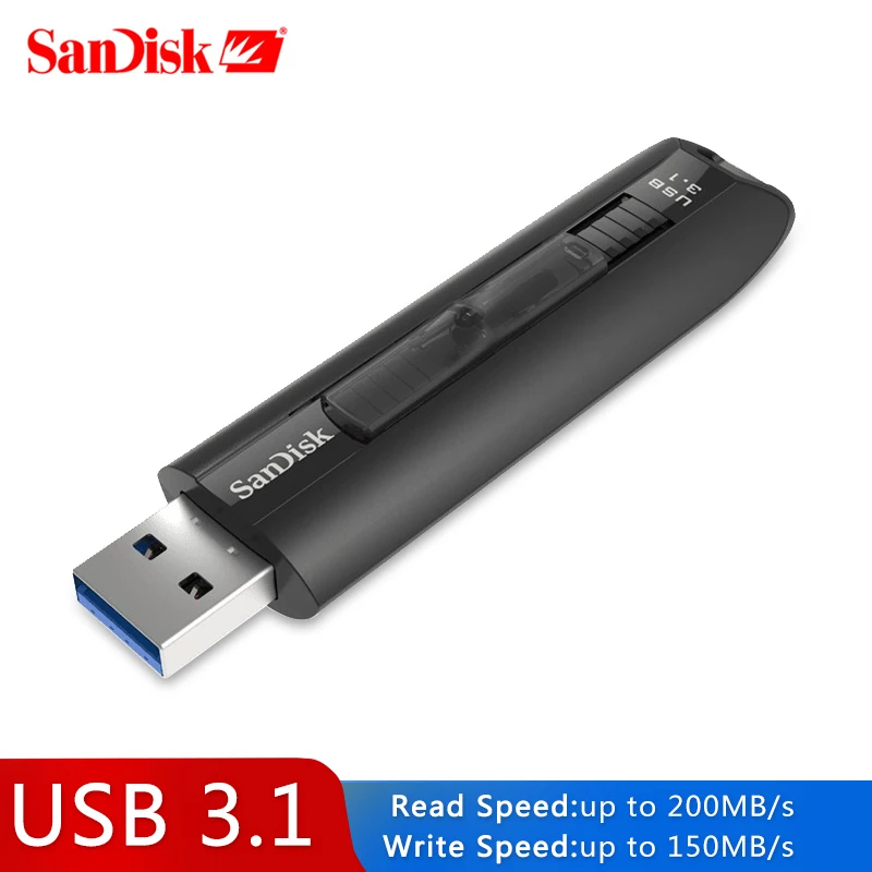 SanDisk Extreme Go ssd USB 3 1 флэш накопитель 64 Гб Флешка карта памяти 128 ГБ диск запись