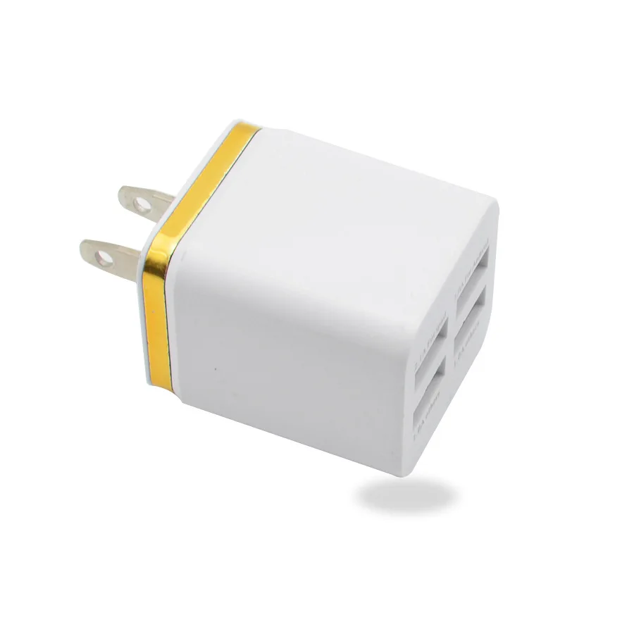 Новое покрытие зарядное устройство 4USB зарядное устройство для мобильного телефона 2.1A 4 USB металлическое боковое зарядное устройство