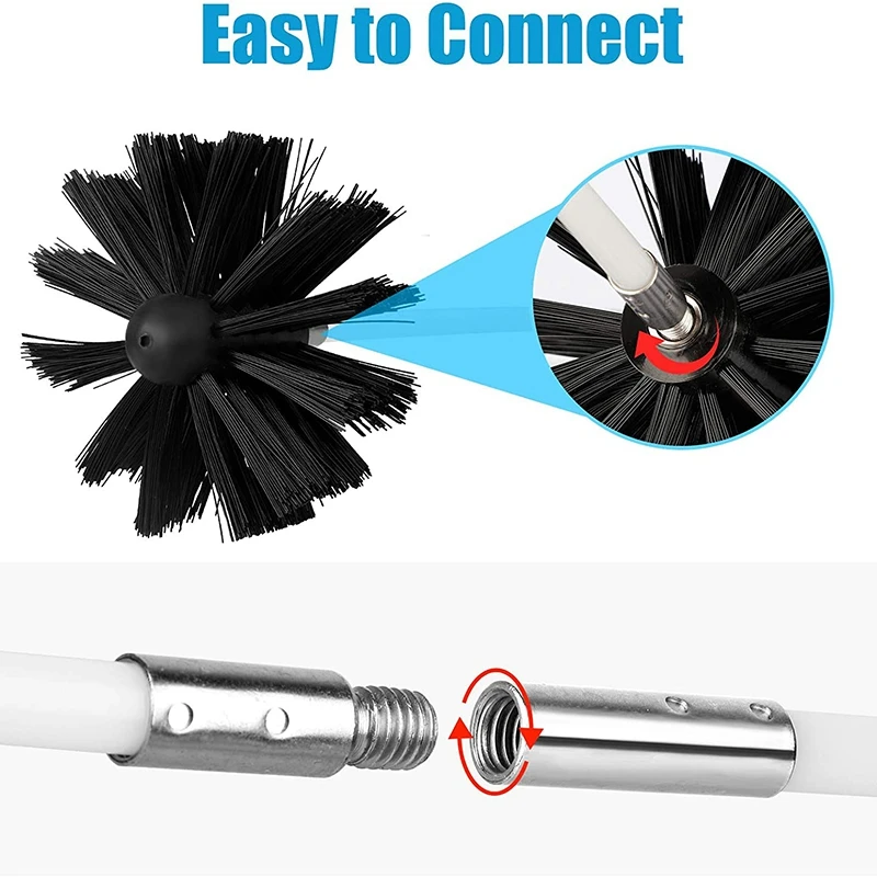 22 шт. щетка для чистки дымохода набор воздуховодов с 18 нейлоновыми стержнями