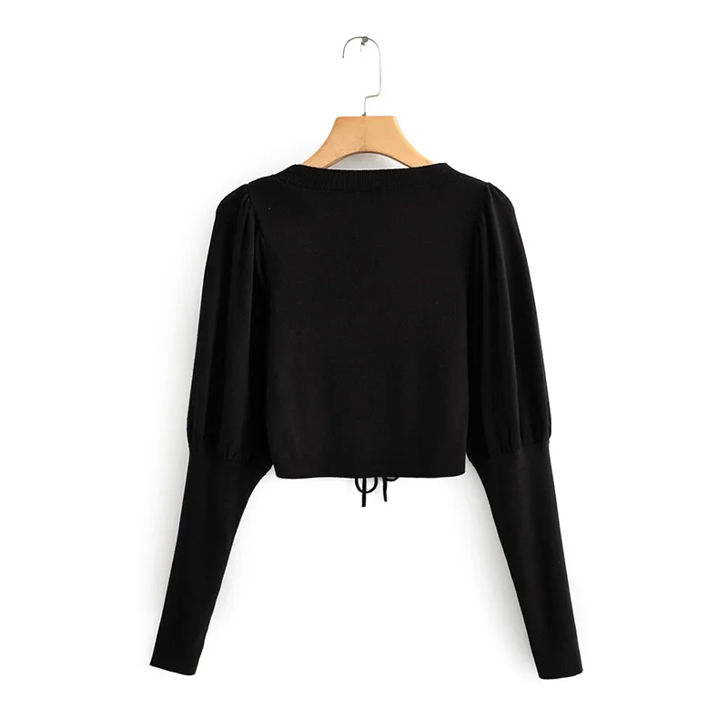 

Autumn and winter women's sweater casual solid color V-neck long-sleeved sweater