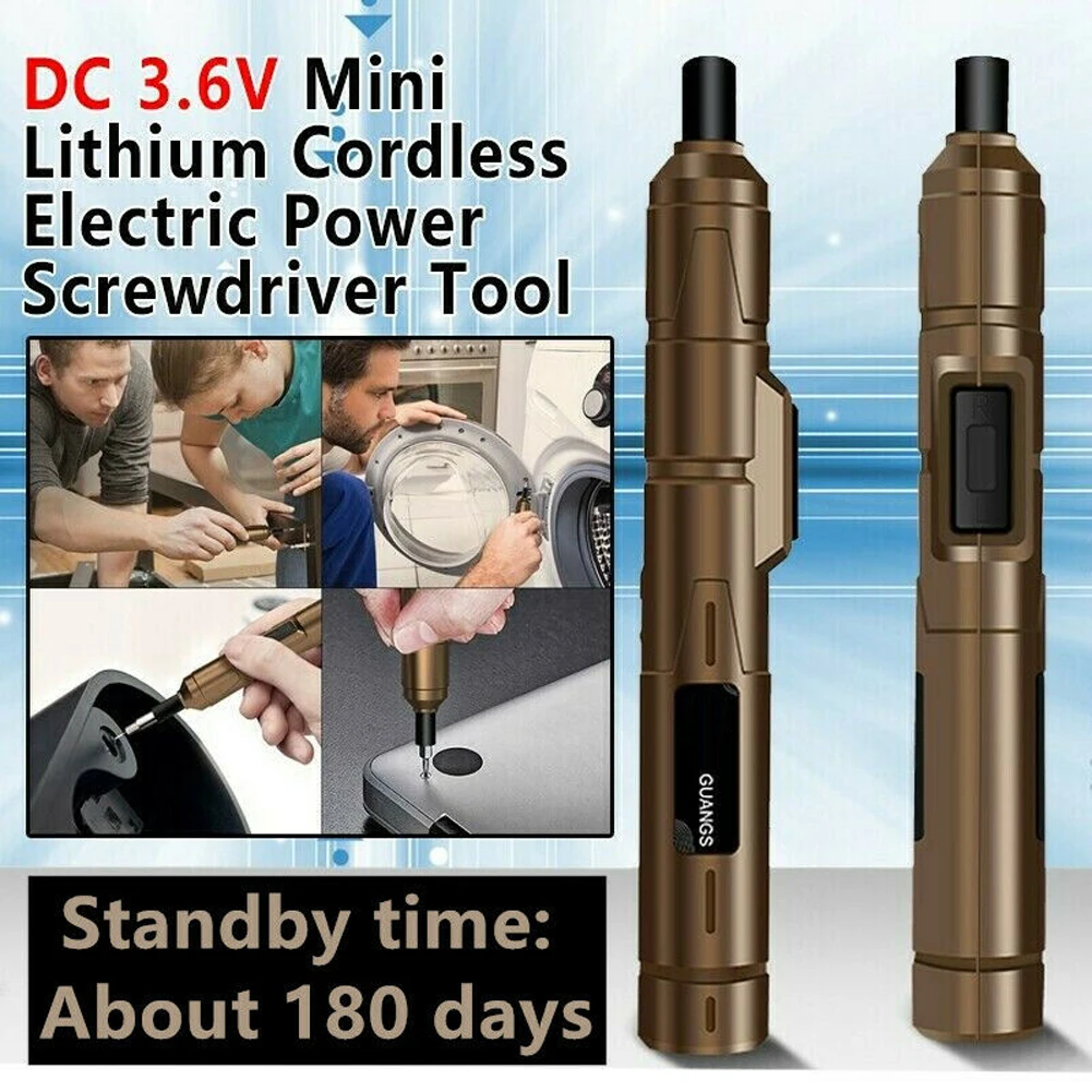 

Electric Screwdriver DC 3.6V Mini 1300mAh Lithium Cordless Electric Power Screwdriver USB Charger Power Tools Metal Woodworking