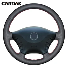 CARDAK DIY Hand-stitched Black Artificial Leather Car Steering Wheel Cover for Mercedes Benz Viano W639 2006-2011 Vito 2010-2015