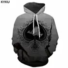 Толстовка мужская с 3D-принтом игральных карт, художественный серый свитшот с аниме принтом, художественная одежда в стиле хип-хоп, зимняя новая одежда