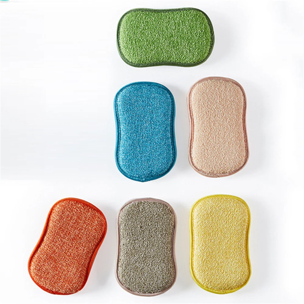 

5pcs Household Magic Sponge Kitchen Cleaning Brush Microfiber Scrub Sponges For Dishwashing Bathroom Kitchen Accessories
