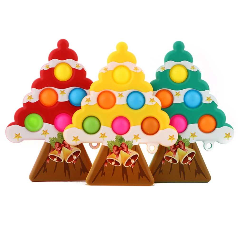 

Silicone Christmas Tree Push Bubble Sensory Toy Anti-stress Relaxing Fidget Autism Toys Stress Relieve Special Needs