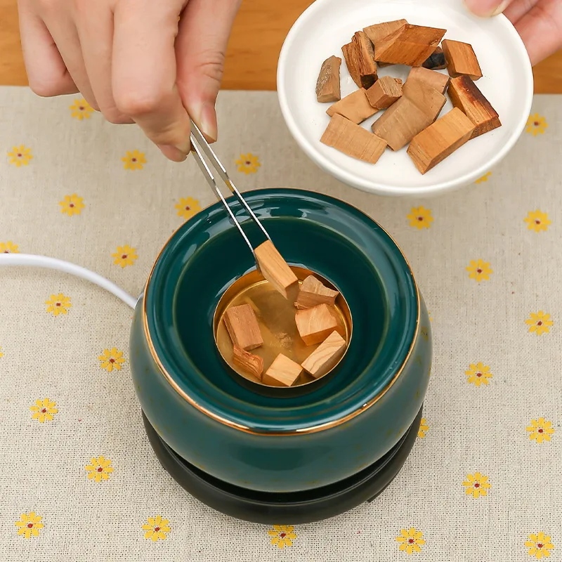 Малахит с зеленым таймером Электронная горелка для эфирного масла блок