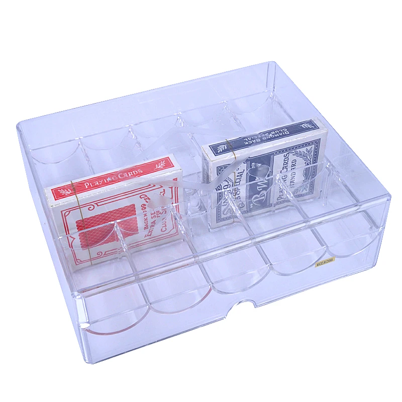 200шт емкость Высокое качество акрил фишки для покера контейнер Фишки коробка|poker