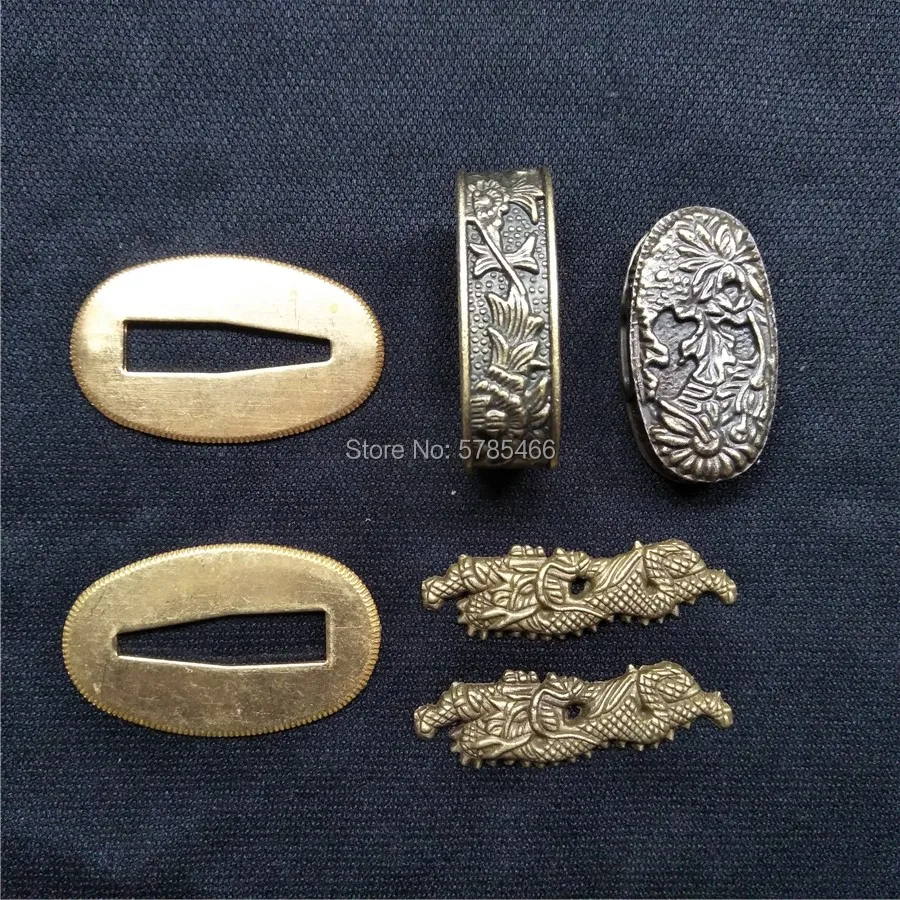 Военные фитинги из сплава японская катана меч вакидзаси аксессуары DIY TSUBA + FUCHI