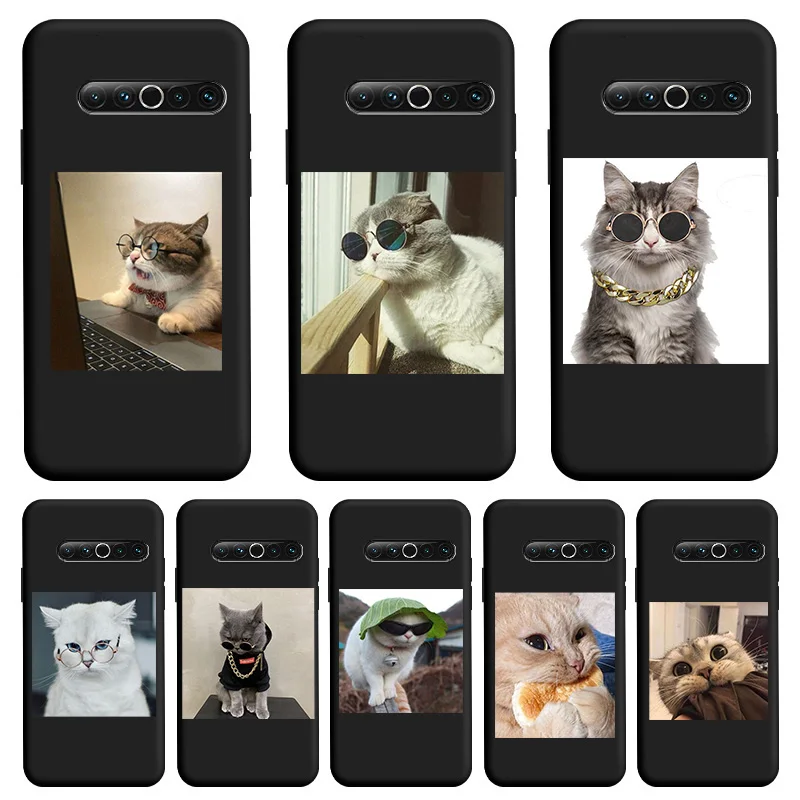 

Cute kitten Black TPU Soft Shell For Meizu 17 17 Pro Case Fashion Personality Trend Shell For Meizu 17Pro Silicone Edging Cover