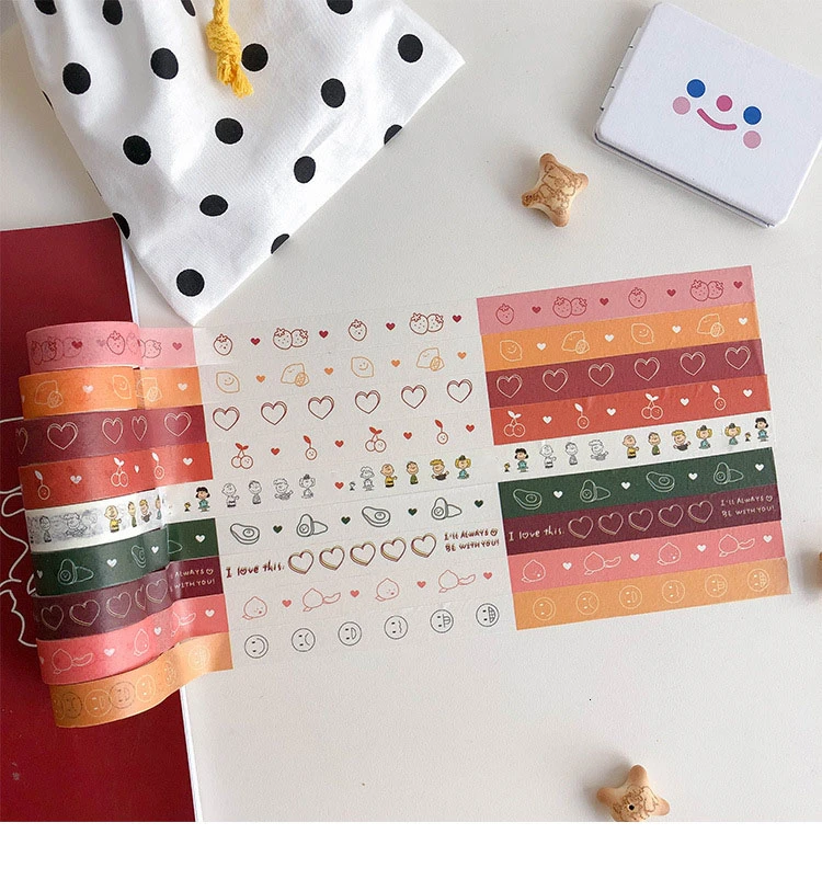 SIXONE INS милый мультфильм фрукты Руководство декоративная лента Корея авокадо васи