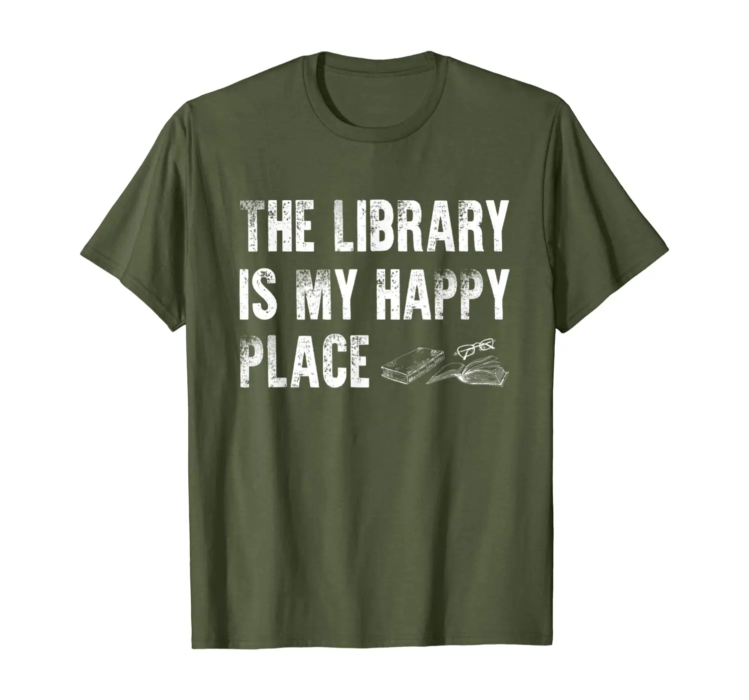 

The Library is My Happy Place Funny Reading Lovers Librarian T-Shirt